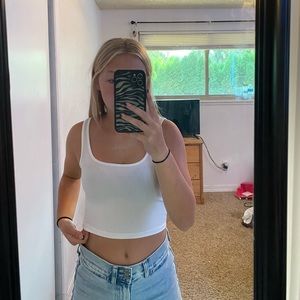 white tank top